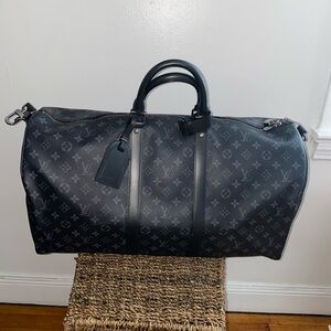 Louis Vuitton Keepall 55 Bandoliere Monogram Eclipse